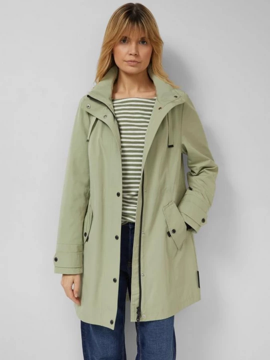Foto van product Parka met capuchon en verstelbare taille s.Oliver olijfgroen