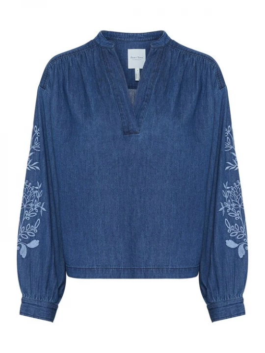 Foto van product Part Two Blouse 'Terka' blauw denim / lichtblauw