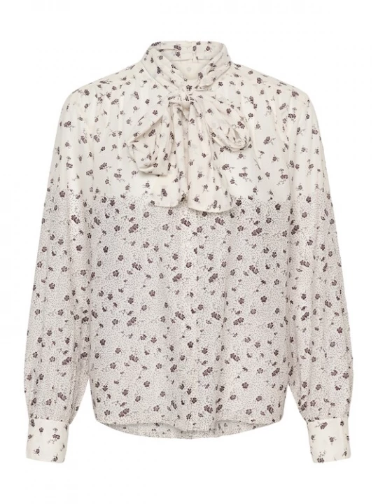 Foto van product Part Two Blouse 'YaninaPW' donkerbruin / wit
