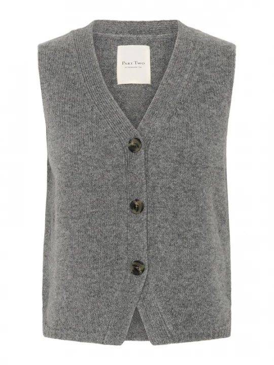 Foto van product Part Two Gebreide bodywarmer 'Sylva' grijs