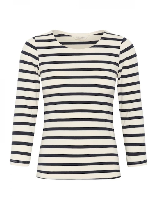 Foto van product Part Two Shirt 'Emel' navy / wolwit