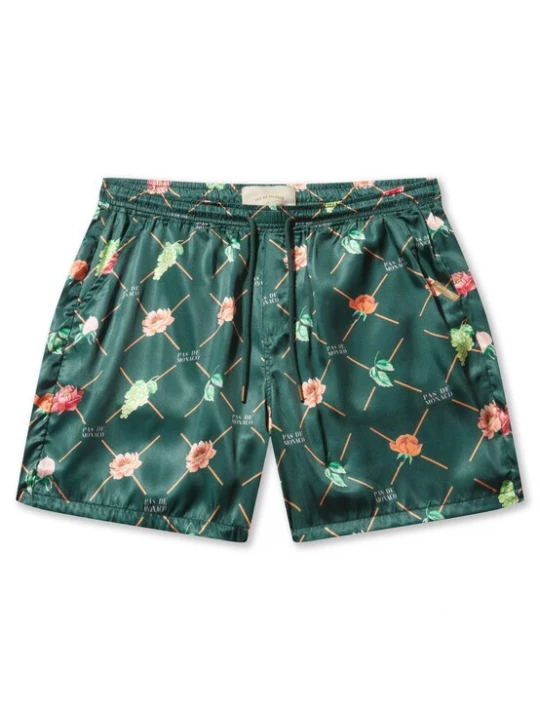 Foto van product Pas De Monaco Broek 'FRUIT MONOGRAM' donkergroen / gemengde kleuren