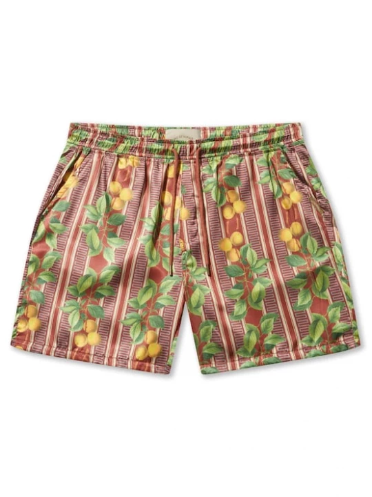 Foto van product Pas De Monaco Broek 'Fruits Cuban' cognac / geel / groen