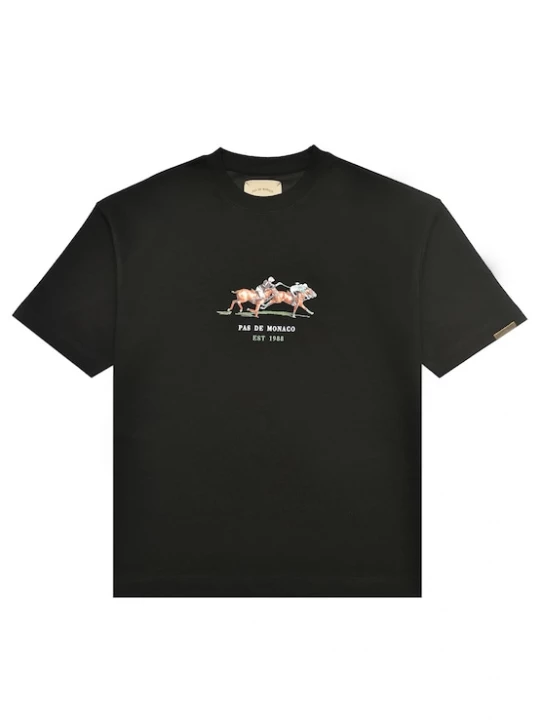 Foto van product Pas De Monaco Shirt 'Equestrian Flare' groen / oranjerood / zwart / wit