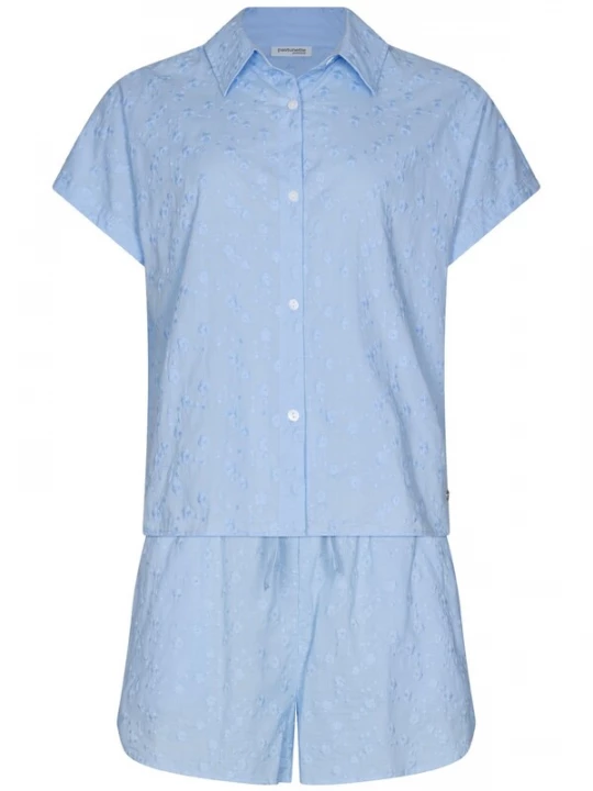 Foto van product Pastunette Pyjama 'Shortama full button' lichtblauw
