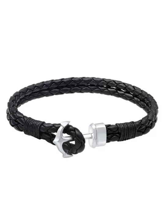 Foto van product PAULO FANELLO Armband 'Anker' zwart