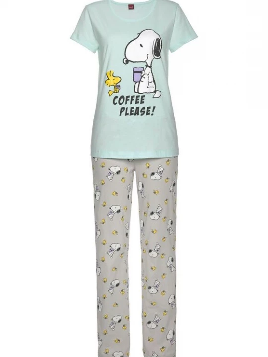 Foto van product PEANUTS Pyjama geel / grijs / mintgroen / wit