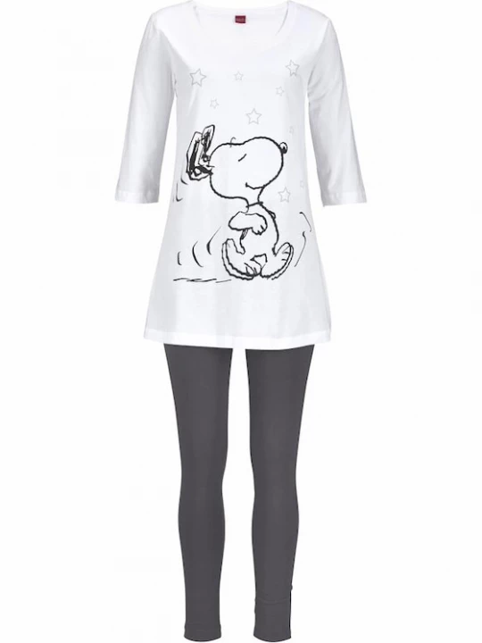 Foto van product PEANUTS Pyjama grijs / wit