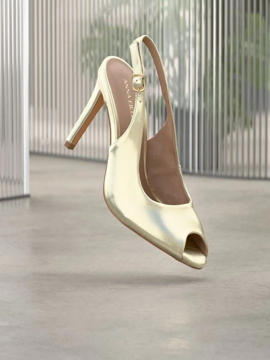 Foto van product Peeptoe hoge hakken Anna Field By Zalando goudkleurig