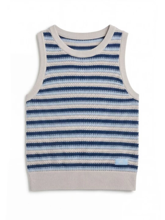 Foto van product Pegador Gebreide top 'Parma' navy / lichtblauw / taupe