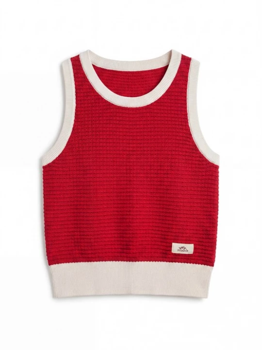 Foto van product Pegador Gebreide top 'Parma' rood / offwhite