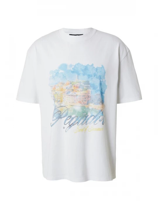 Foto van product Pegador Shirt 'Sanji' lichtblauw / geel / koraal / wit