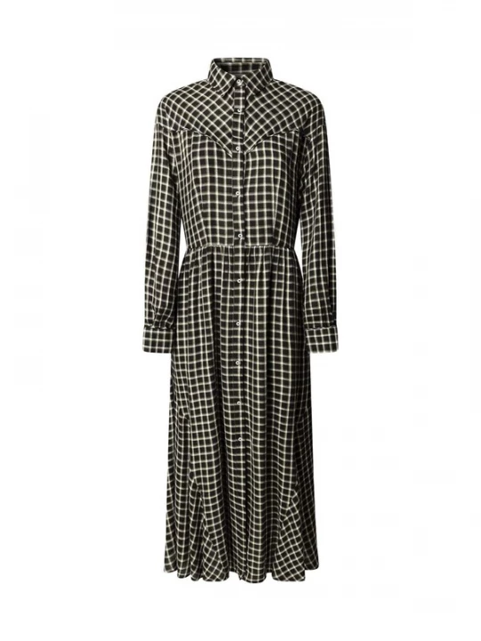Foto van product Pepe Jeans Blousejurk 'Naiara' olijfgroen / zwart / wit