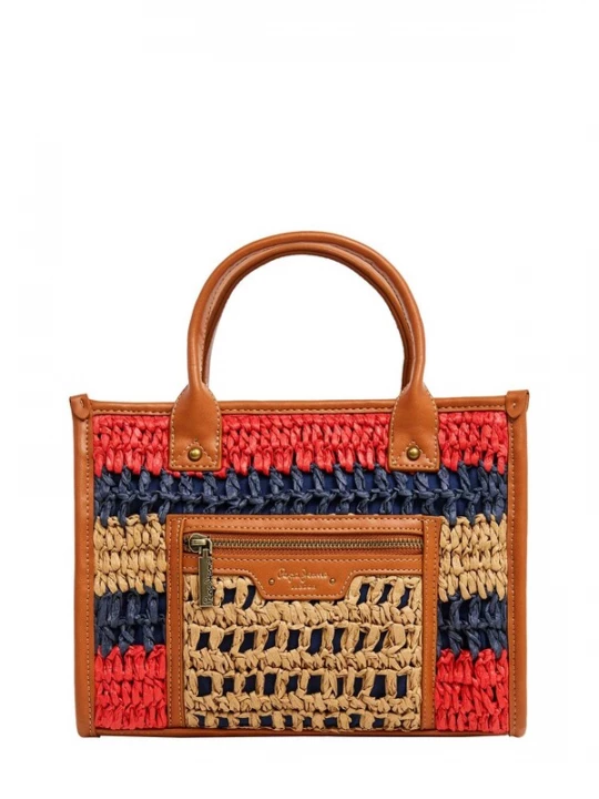Foto van product Pepe Jeans Handtas 'Zadie London' navy / cognac / oranjerood