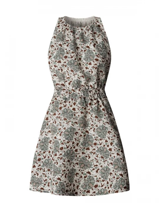 Foto van product Pepe Jeans Jurk 'Cora' donkerbruin / pastelgroen / lichtoranje / zwart