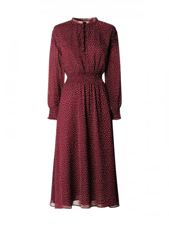 Foto van product Pepe Jeans Jurk 'Mariette' wijnrood / wit
