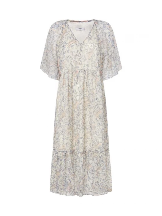 Foto van product Pepe Jeans Jurk 'May' ecru / goud / pastelgroen / wit