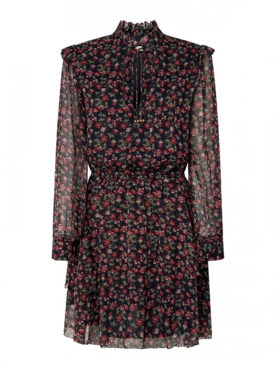 Foto van product Pepe Jeans Jurk 'OLIVE' donkerblauw / groen / lichtroze / rood