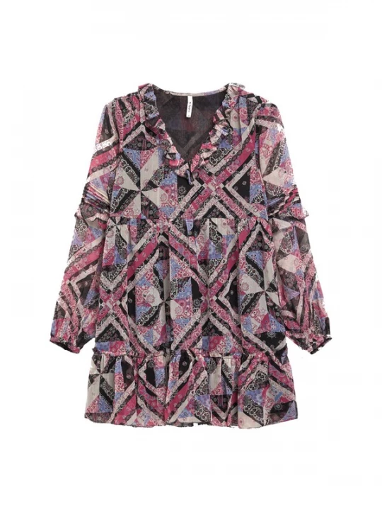 Foto van product Pepe Jeans Jurk 'Pitu' blauw / grijs / pink / zwart