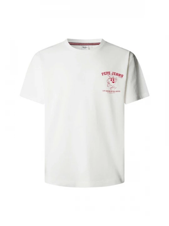 Foto van product Pepe Jeans Shirt 'Coffee Tee' rood / offwhite