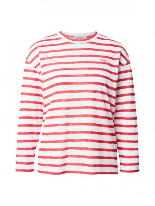 Foto van product Pepe Jeans Shirt 'Marlen' rood / natuurwit