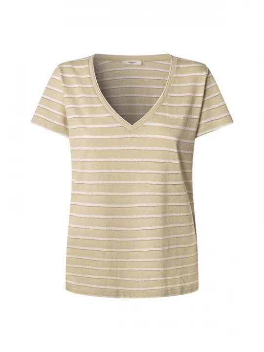 Foto van product Pepe Jeans Shirt 'Megan' goud / olijfgroen / wit