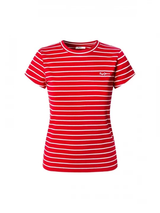 Foto van product Pepe Jeans Shirt 'Meribel' rood / wit
