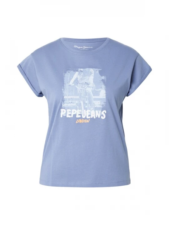 Foto van product Pepe Jeans Shirt 'PHOTOGRAPHIC' duifblauw / lichtblauw / oranje / wit