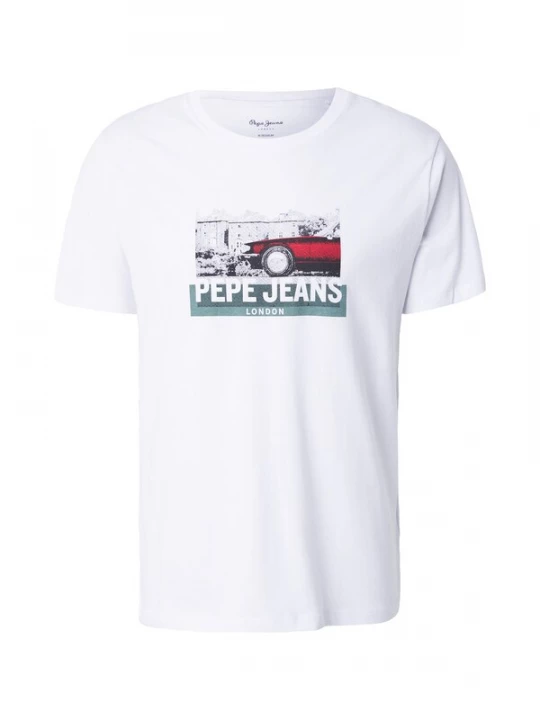 Foto van product Pepe Jeans Shirt 'PHOTOGRAPHIC' smaragd / rood / zwart / wit
