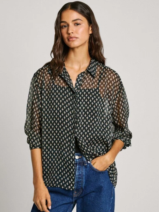 Foto van product Pepe Jeans Shirt 'SAMANTHA' beige / blauw / zwart