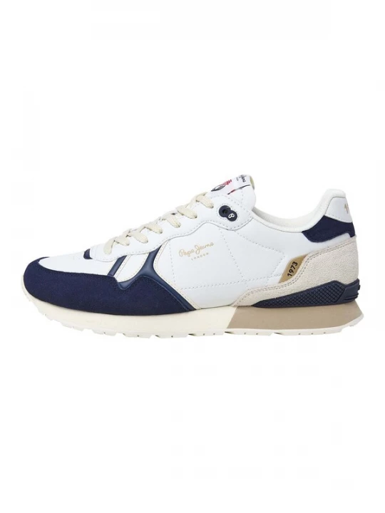 Foto van product Pepe Jeans Sneakers laag 'Brit Ivy' navy / greige / wit