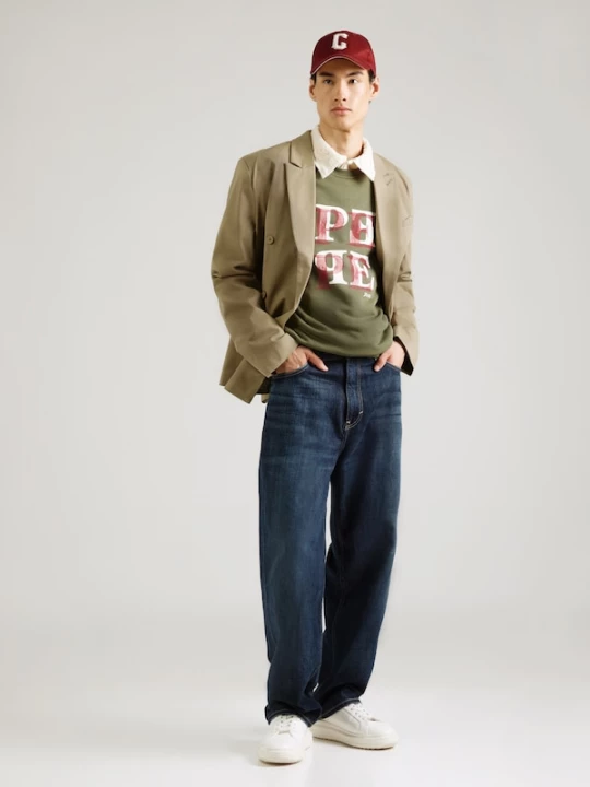Foto van product Pepe Jeans Sweatshirt olijfgroen / kersrood / wit