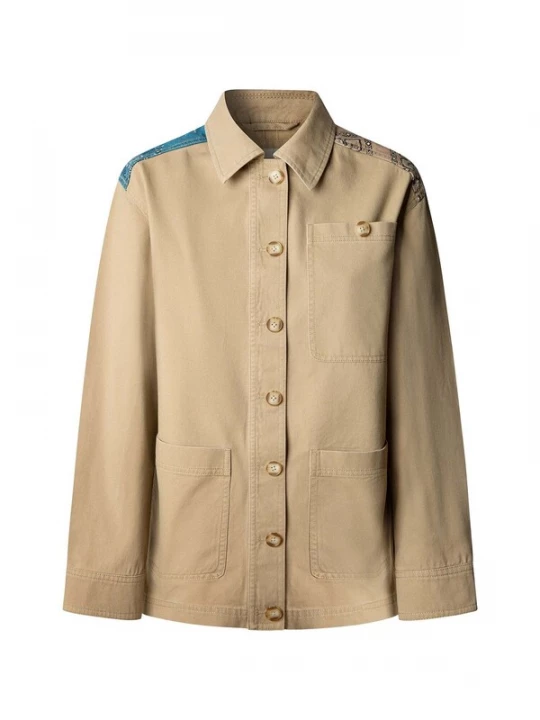 Foto van product Pepe Jeans Tussenjas ' KORA ' beige / blauw / zwart