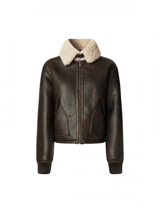 Foto van product Pepe Jeans Winterjas 'Theodora' donkergrijs / wolwit