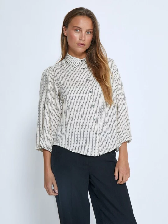 Foto van product Peppercorn Blouse 'Gabriella' crème / zwart / wit gemêleerd