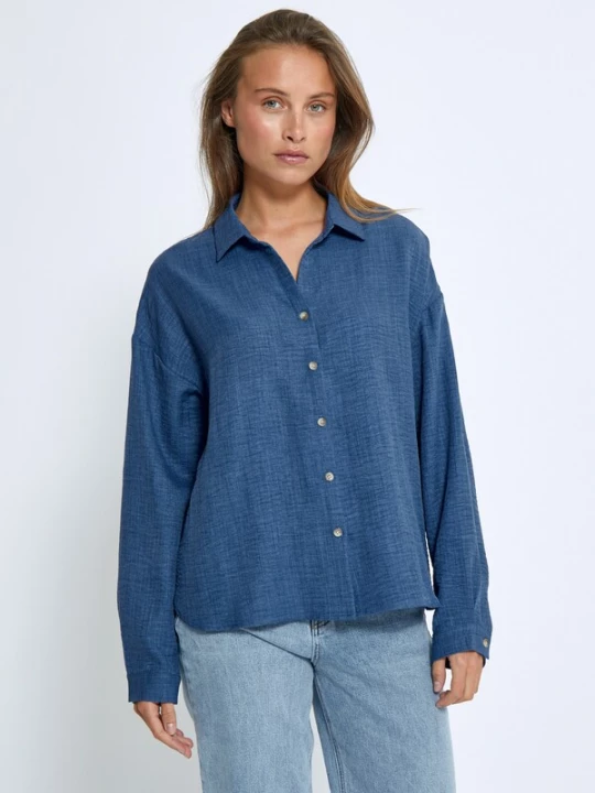 Foto van product Peppercorn Blouse 'Gaby' blauw gemêleerd