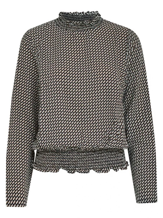 Foto van product Peppercorn Blouse 'Giada' lichtbruin / zwart / wit