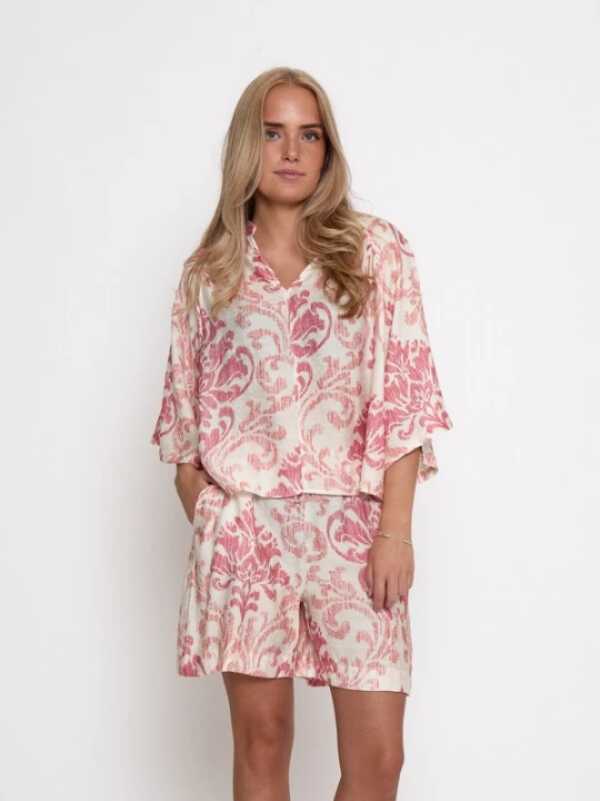 Foto van product Peppercorn Blouse 'Otella' oranje gemêleerd / offwhite