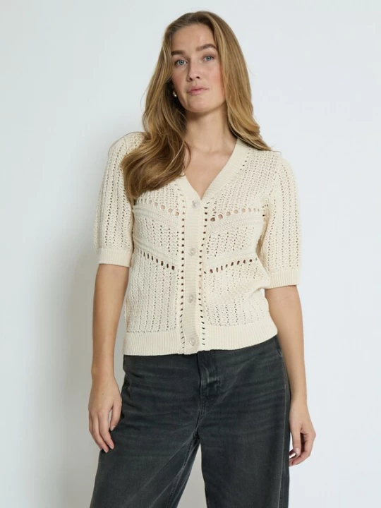 Foto van product Peppercorn Gebreid vest 'Hady' wolwit
