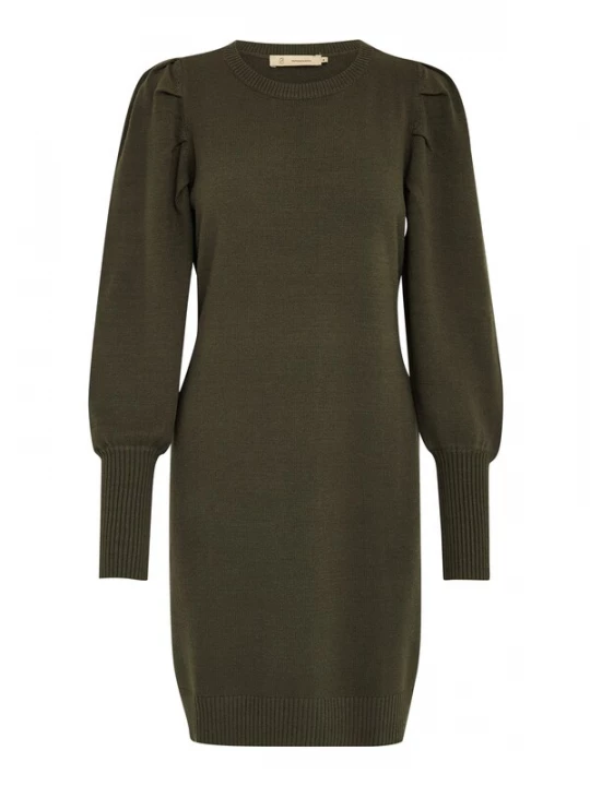 Foto van product Peppercorn Gebreide jurk 'Robe Anissa' olijfgroen