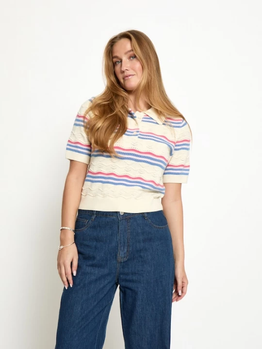 Foto van product Peppercorn Top ' PCNara Knit Top ' blauw