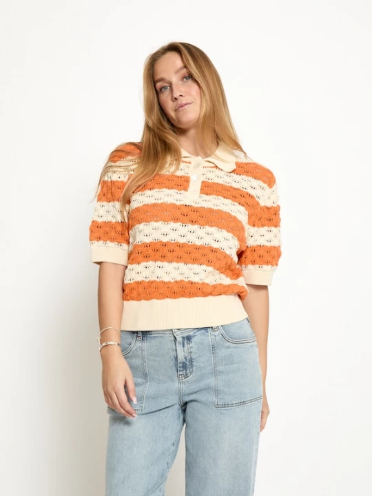 Foto van product Peppercorn Trui 'Naji' crème / oranje