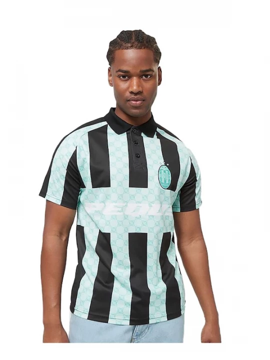 Foto van product Pequs Shirt 'Football Logo' aqua / zwart