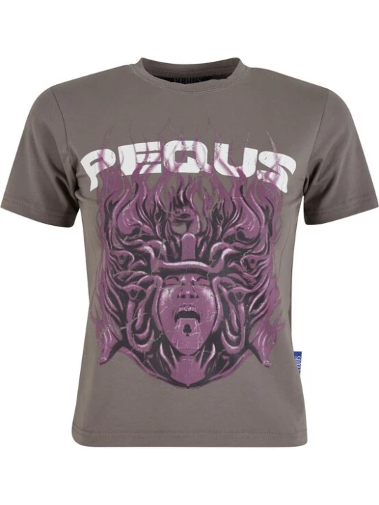 Foto van product Pequs Shirt 'Medusa' grijs / lila / wit