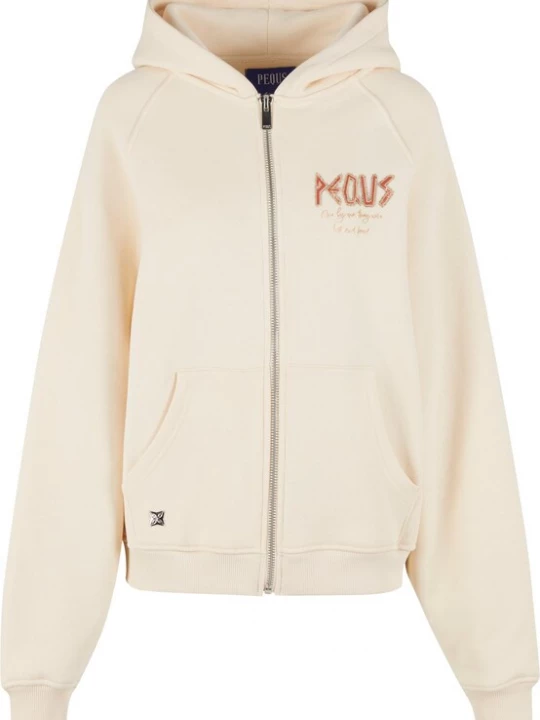 Foto van product Pequs Sweatvest 'Ancient Love Story' crème / camel / donkerbeige / donkerrood