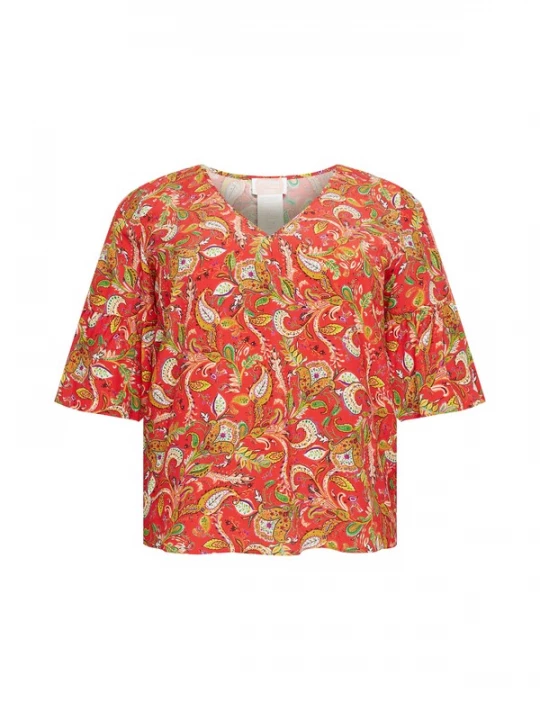 Foto van product Persona by Marina Rinaldi Blouse 'BALTICO' honing / groen / lila / knalrood / wit