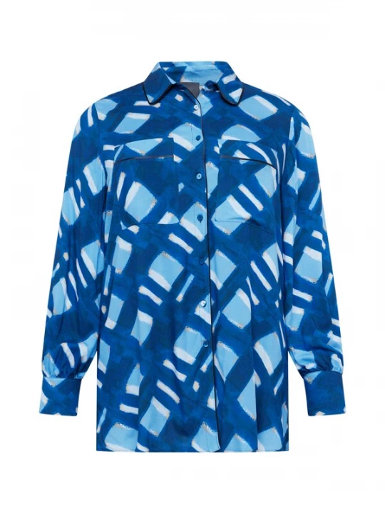 Foto van product Persona by Marina Rinaldi Blouse 'GALLIA' blauw / lichtblauw / wit