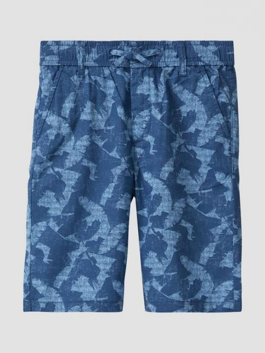 Foto van product Pete: bermuda met motief en linnen look s.Oliver blauw