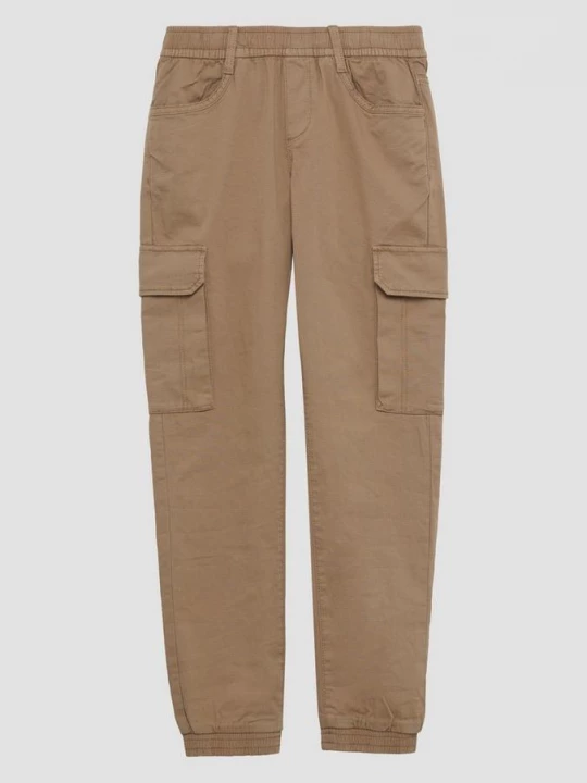 Foto van product Pete cargo broek / regular fit / mid rise / rechte pijp / elastische tailleband s.Oliver bruin
