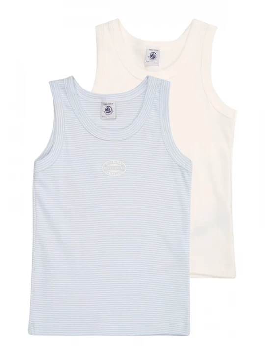 Foto van product PETIT BATEAU Onderhemd lichtblauw / wolwit